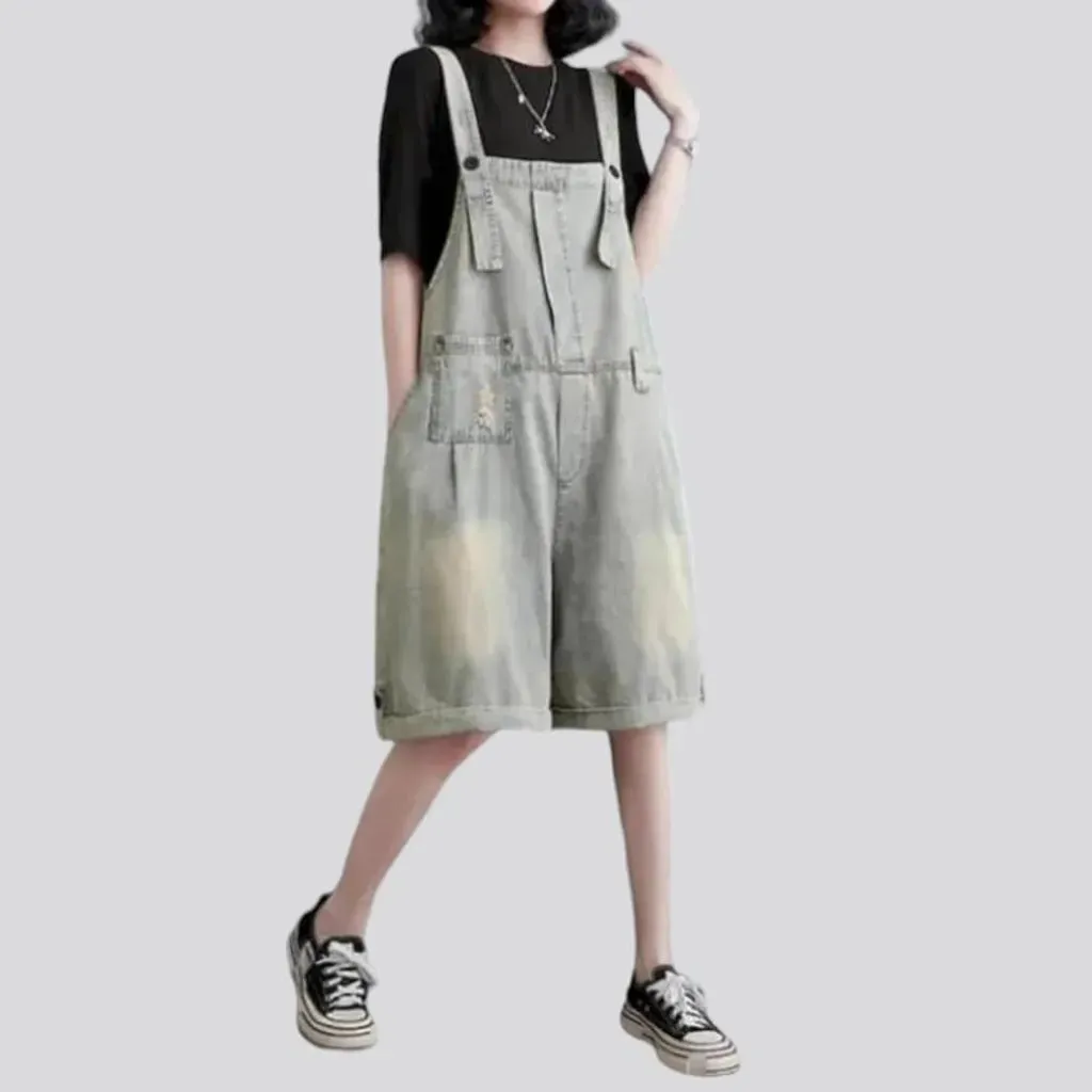 Vintage jean women's overall shorts