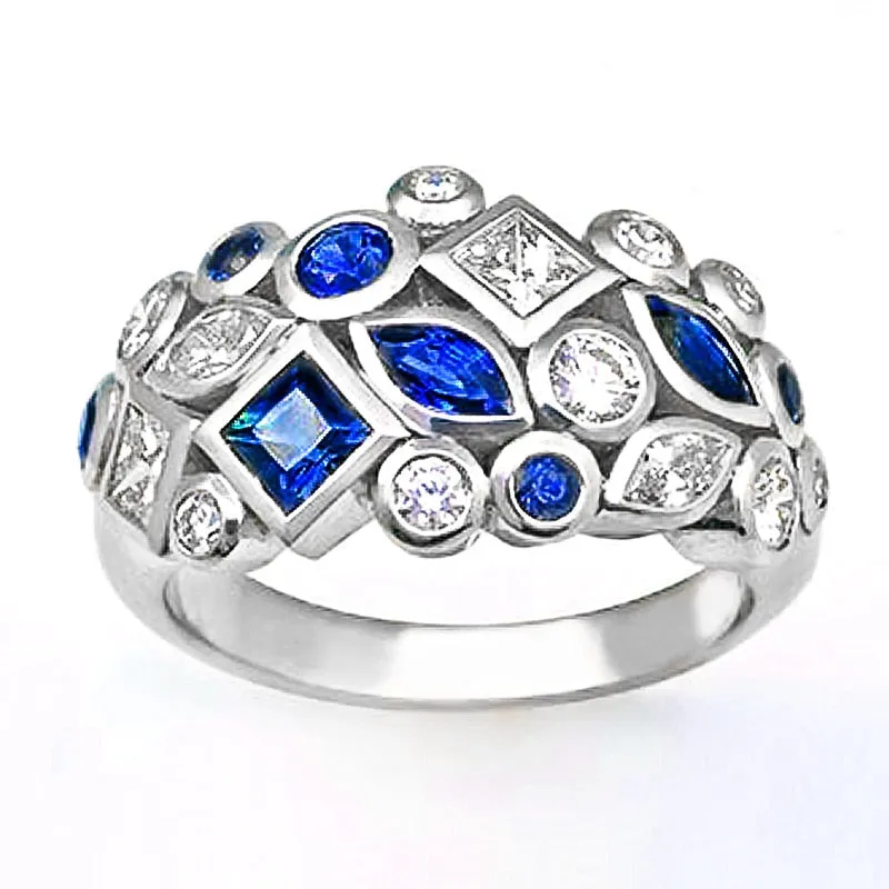 Vintage Jewelry Luxury Bright Art Deco Style Design Cocktail Ring for Women