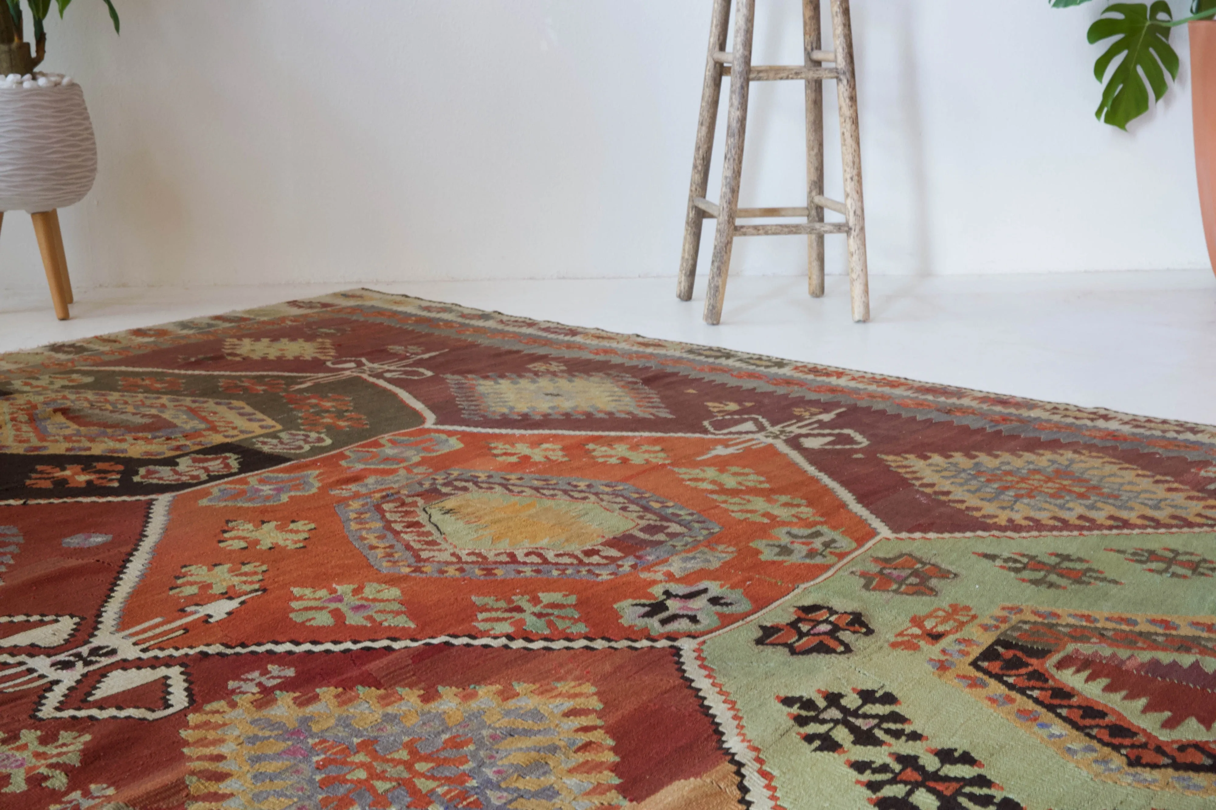 Vintage Kayseri Develi Kilim Rug 6'11"x11'7"