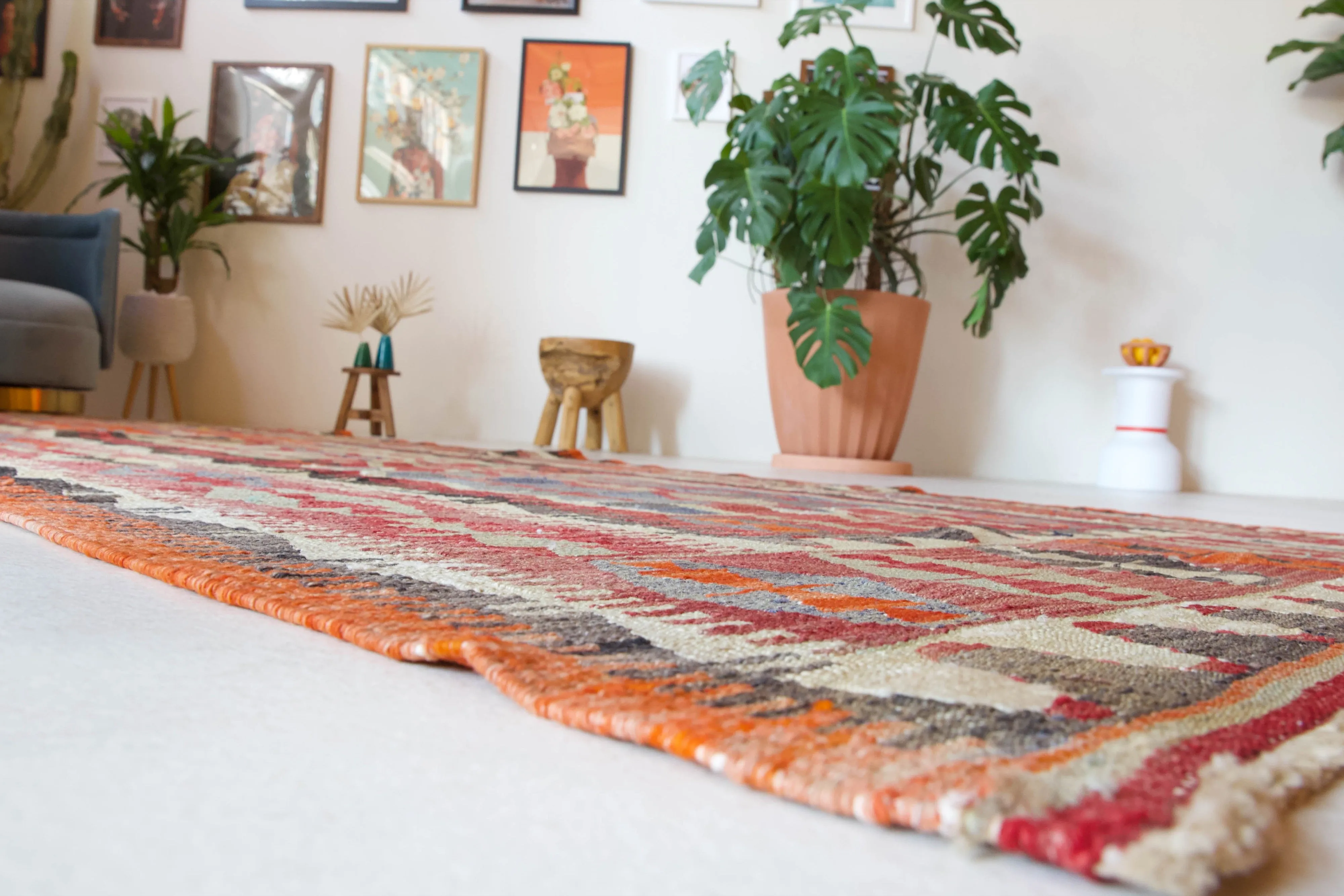 Vintage Konya Obruk Kilim Rug 4'9"x12'9"