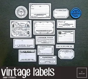 vintage labels Scrapbooking Decorative Stickers