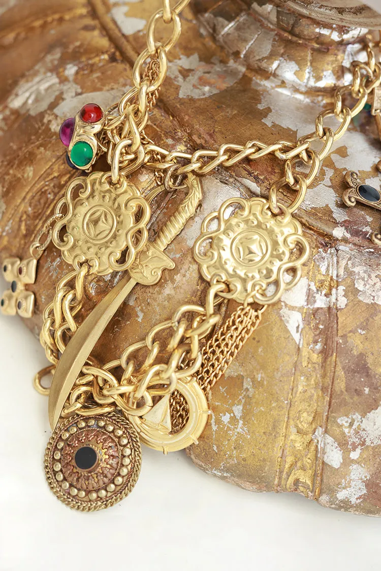 Vintage Layered Charm Necklace