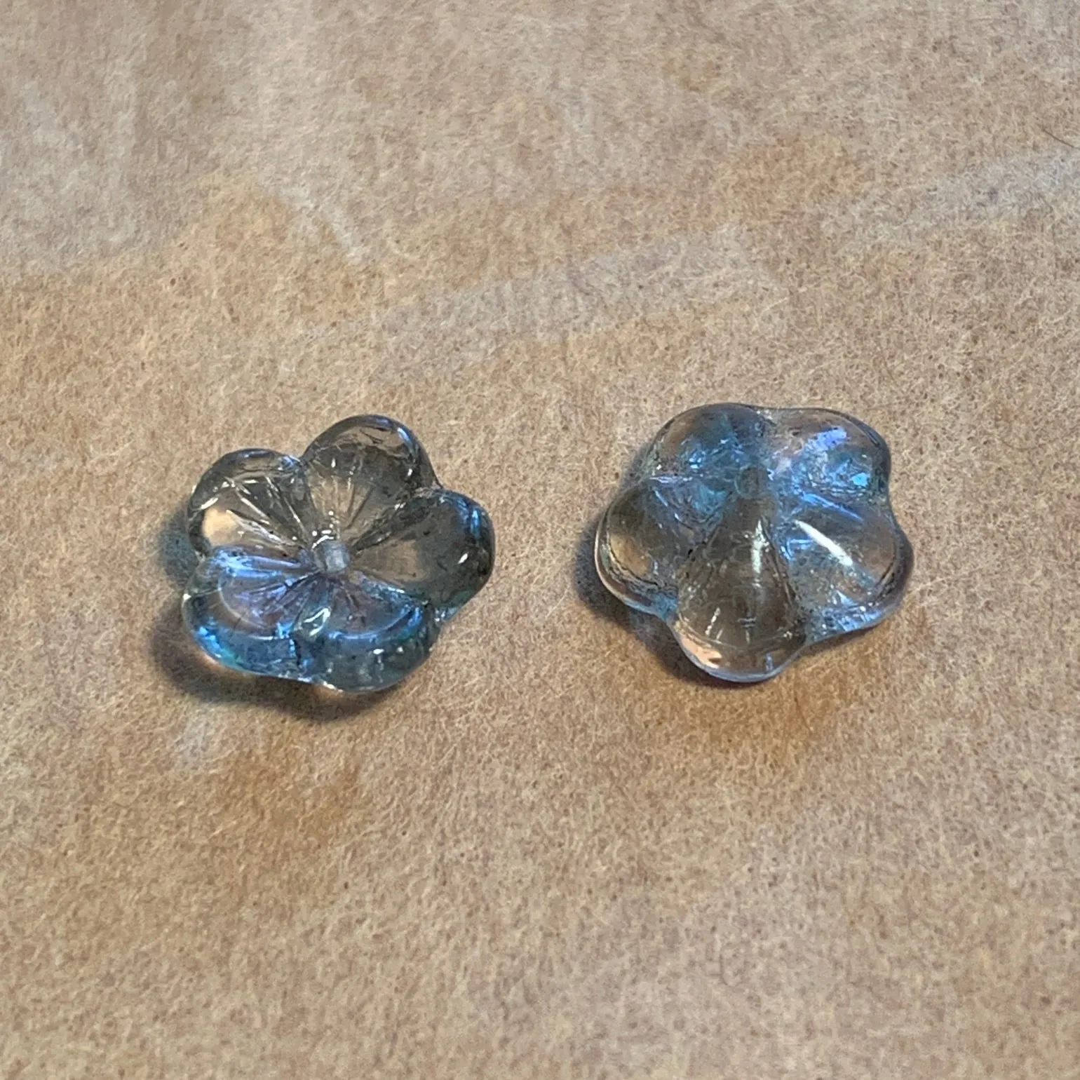 Vintage Light Grey Flower Beads