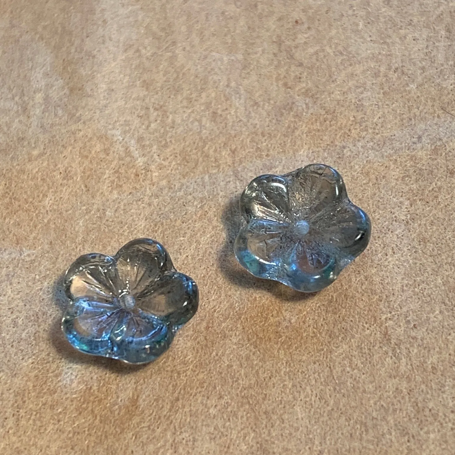 Vintage Light Grey Flower Beads