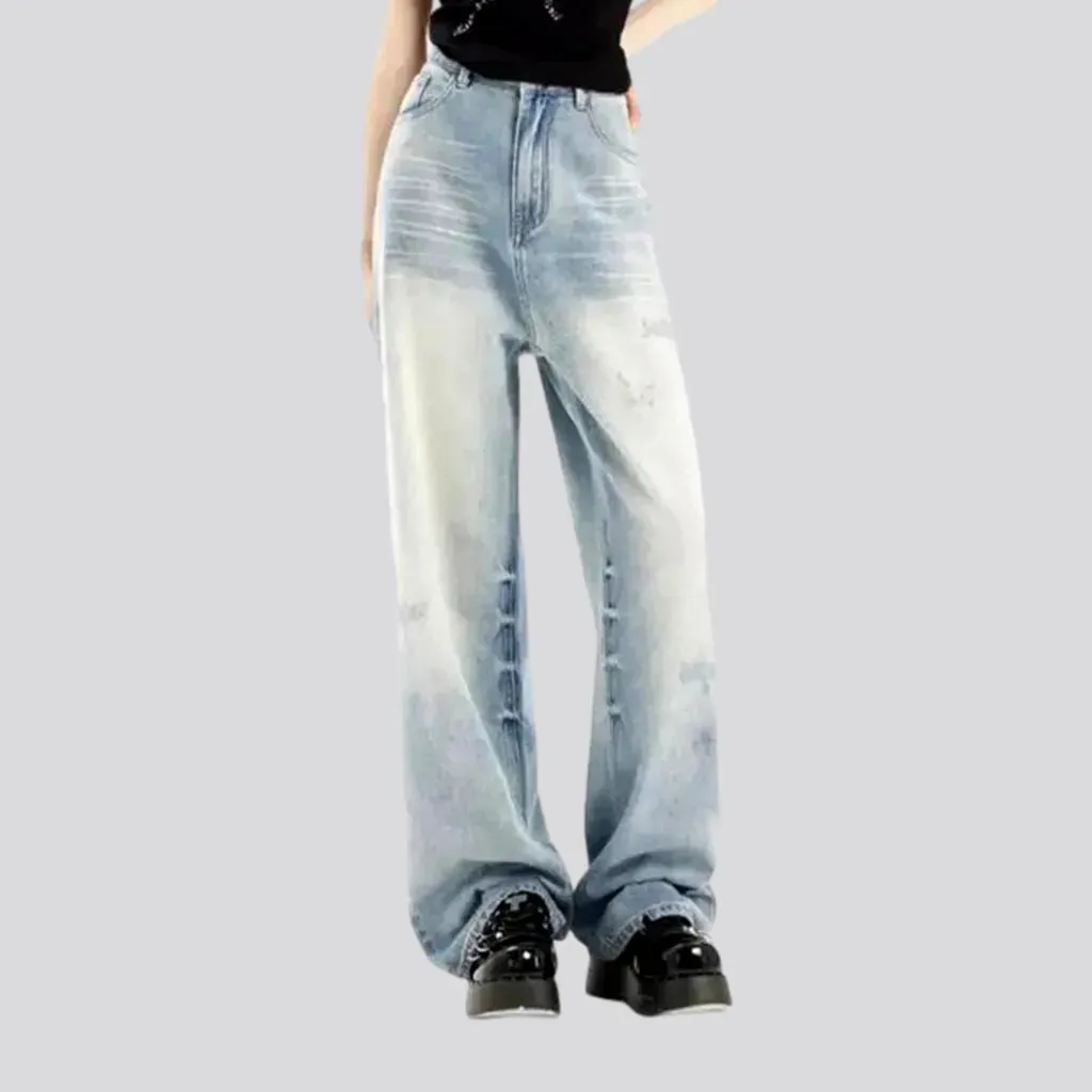 Vintage light wash baggy women's jeans