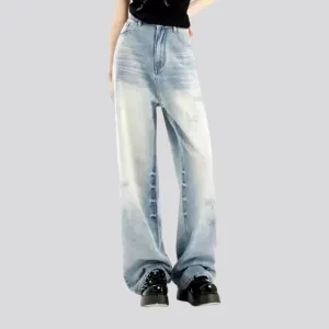 Vintage light wash baggy women's jeans