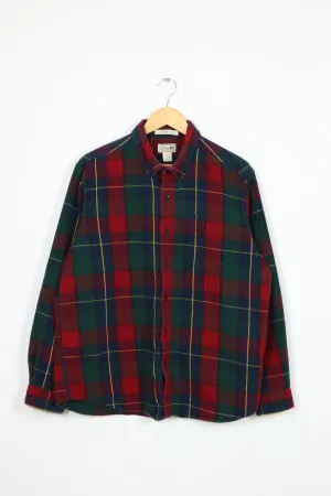 Vintage L.L. Bean Red Plaid Flannel Button-Down Shirt