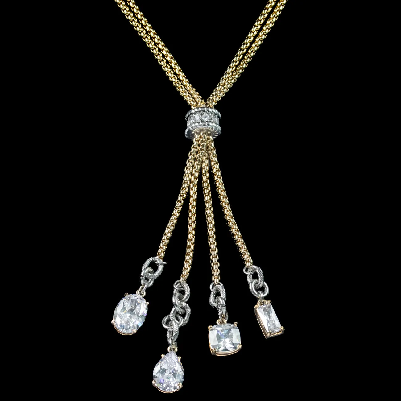 Vintage Long Crystal Tassel Chain Necklace