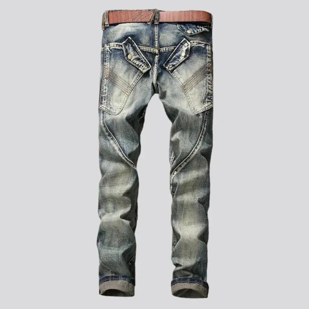 Vintage men's embroidered jeans