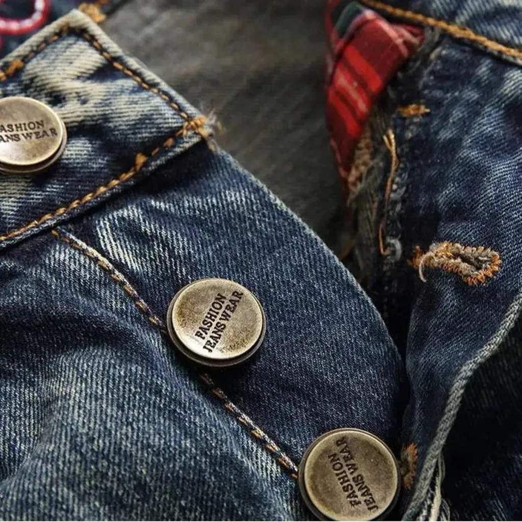 Vintage men's embroidered jeans