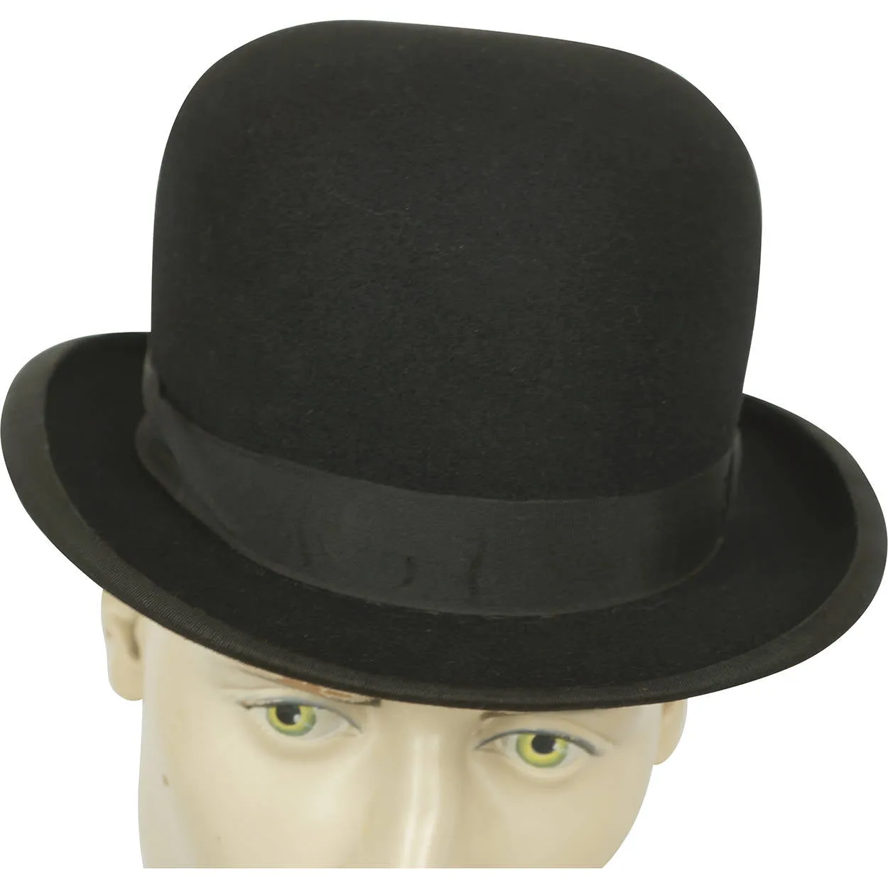 Vintage Mens English Bowler by Lyons London Black Derby The King Hat Size 7