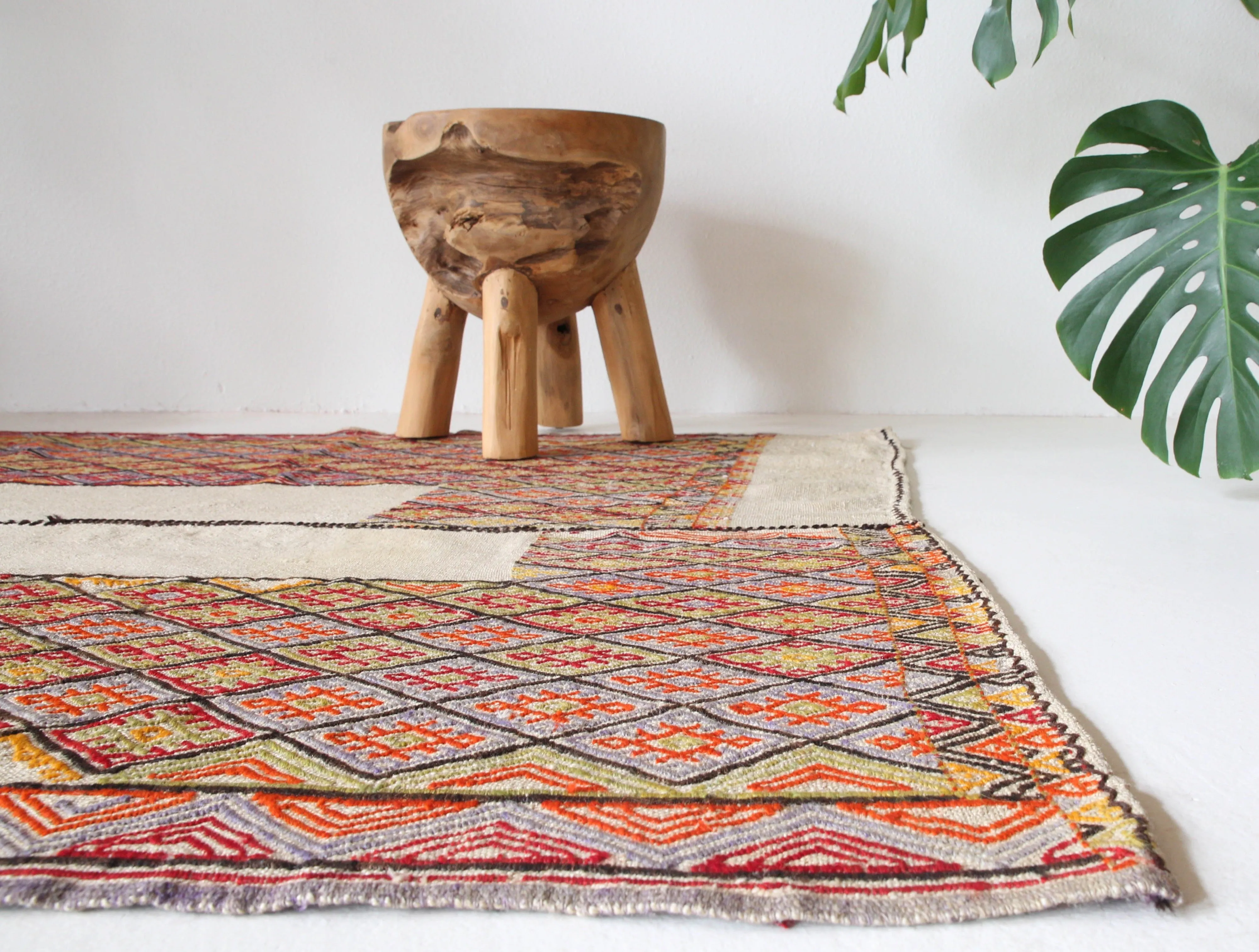 Vintage Mini Turkish Kilim Rug 3'11"x4'7"