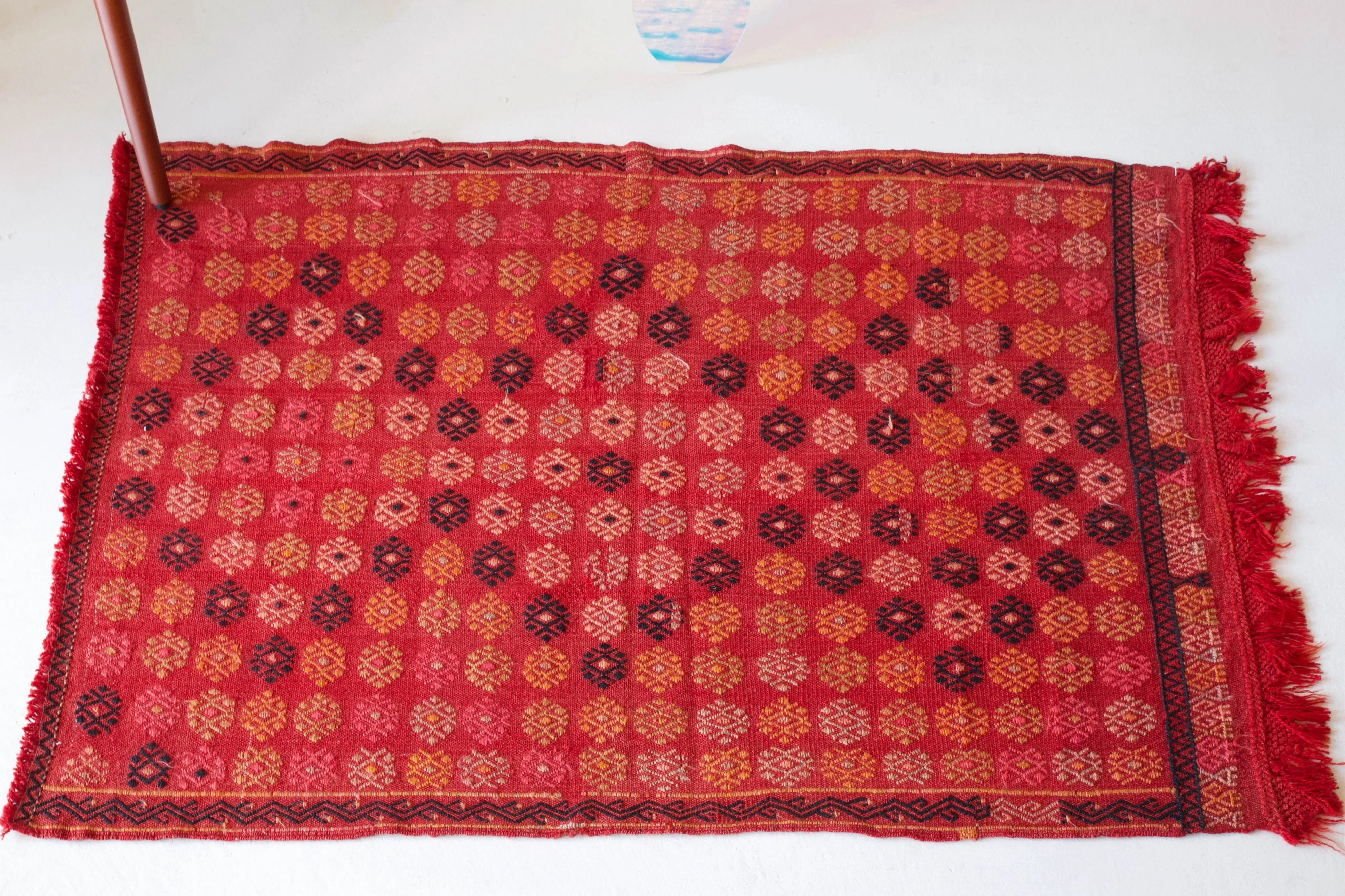 Vintage Mini Turkish Kilim Rug 3'2"x4'9"