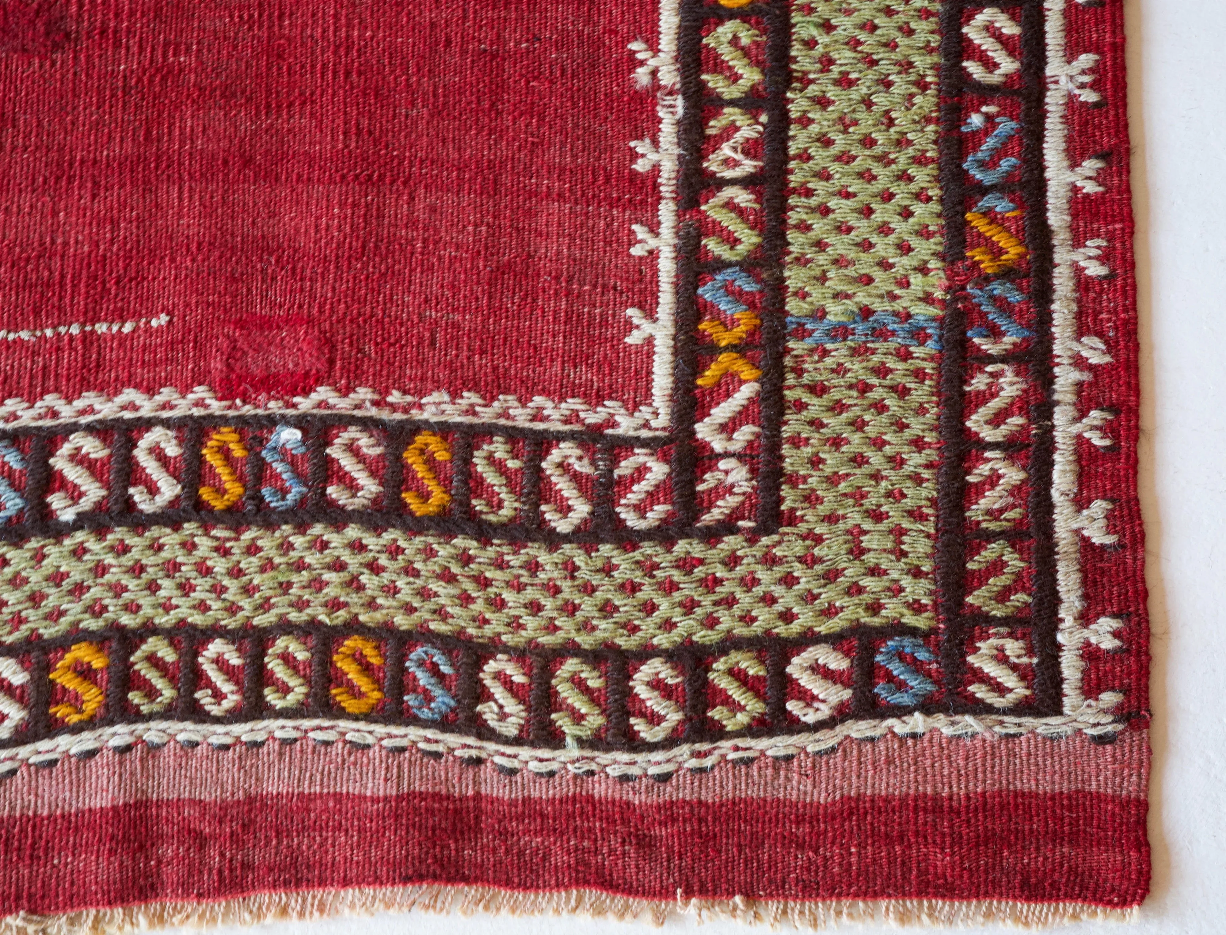 Vintage Mini Turkish Kilim Rug 3'x3'2"