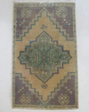 Vintage Mini Turkish Rug 19"x38"