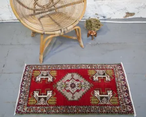 Vintage Mini Turkish Rug 20.5"x39"