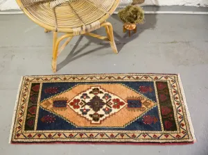 Vintage Mini Turkish Rug 20"x43.5"