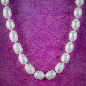 Vintage Pearl Necklace Paste Clasp