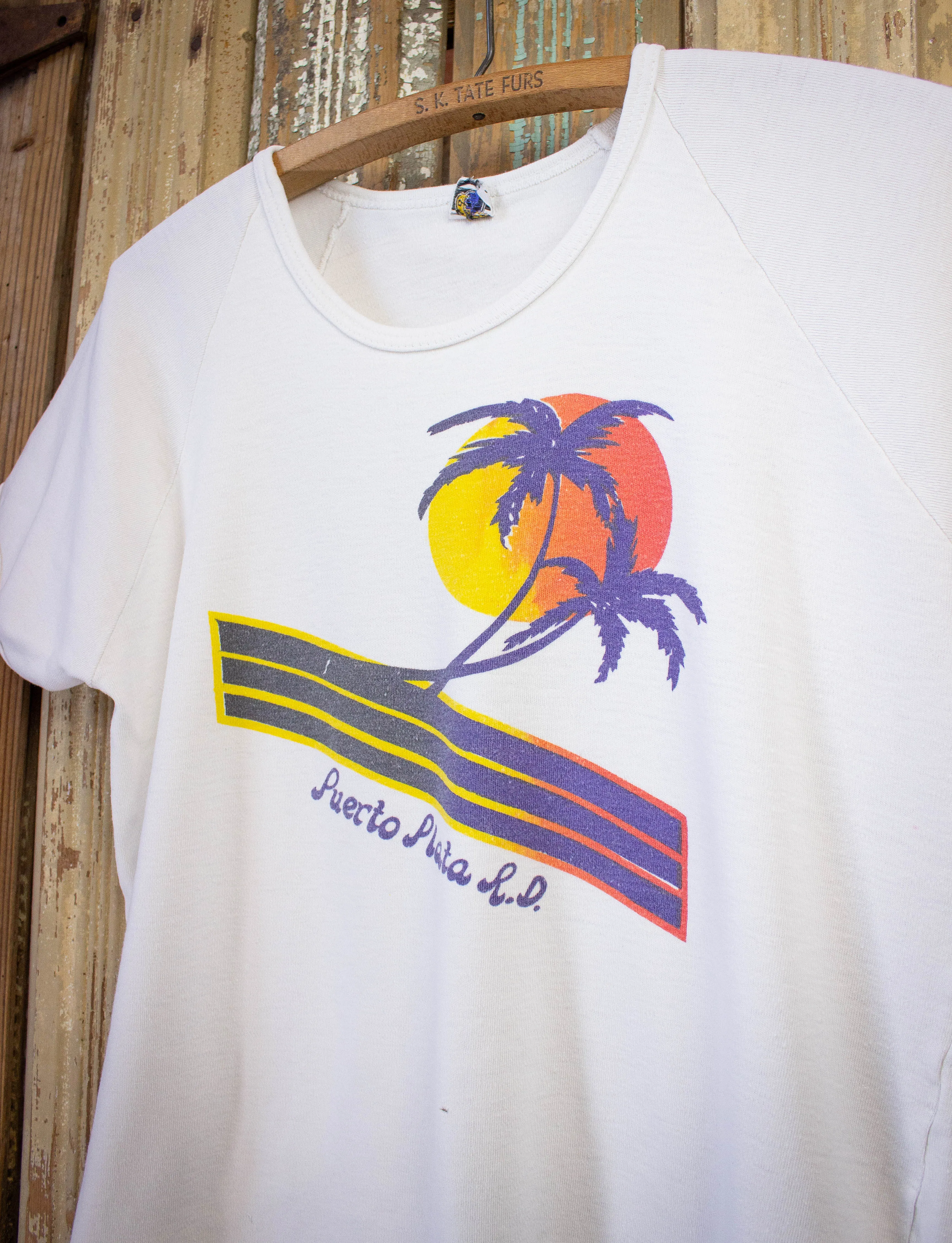 Vintage Puerto Plata R.D. Ringer Graphic T-Shirt 1970s M