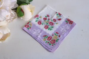 Vintage Purple and Red Wildflower Hankie