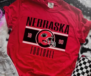 Vintage Red & Black Nebraska Football Red Tee