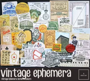 Vintage Retro Daily Life Ephemera | Decorative Scrapbooking Stickers