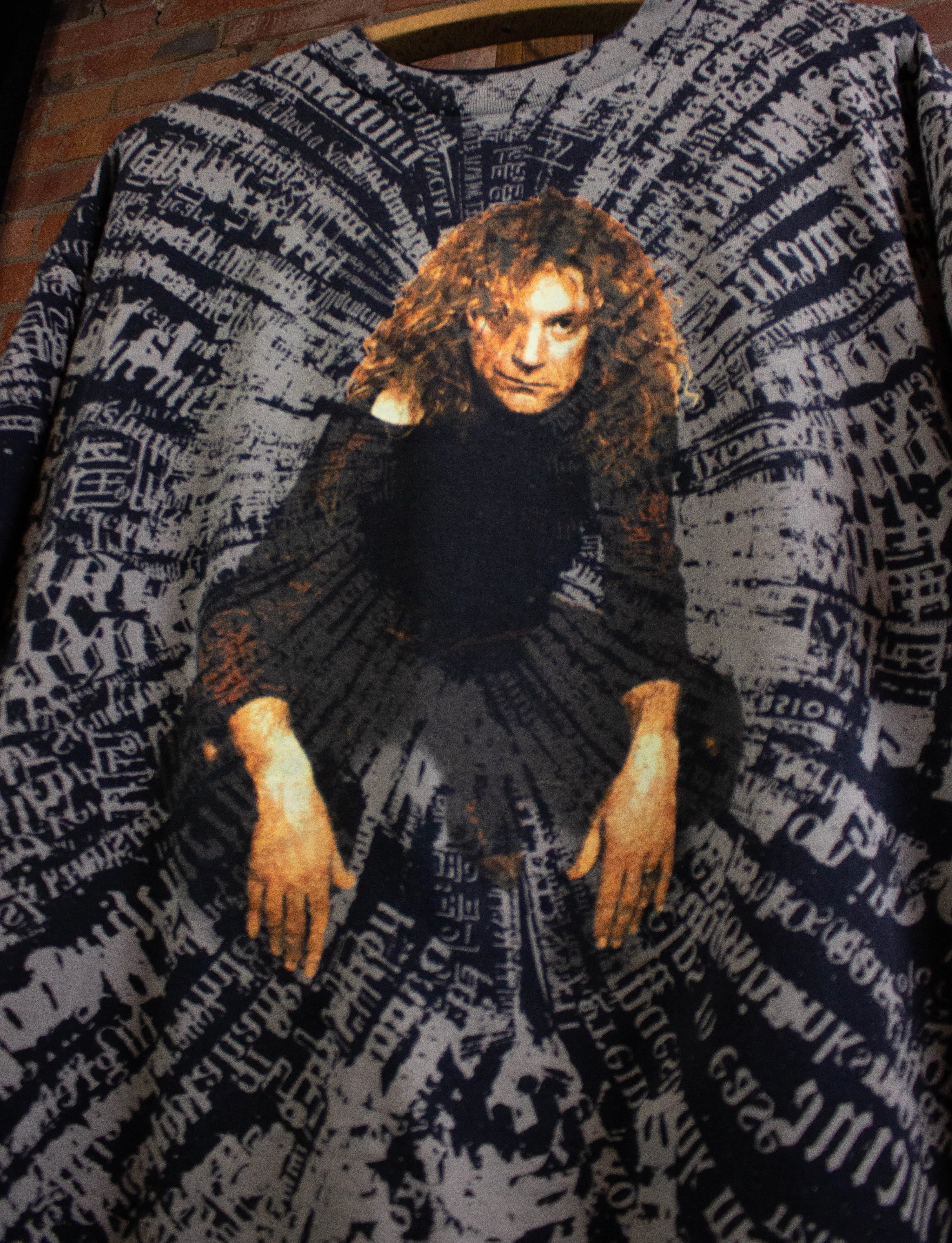 Vintage Robert Plant Fate of Nations All Over Print Concert T Shirt 1993 XL