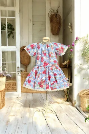 Vintage Seaside Dress ~ Sz 3 | Petal Fairies from the Flower Fairies Collection by Michael Miller | OOAK