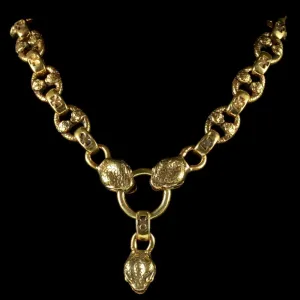 Vintage Snake Collar 18Ct Gold Silver Necklace 288 Grams