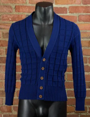 Vintage Sportswear Wood Button Blue Cardigan Unisex Small