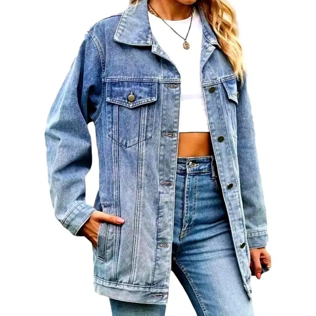 Vintage stonewashed denim jacket for women