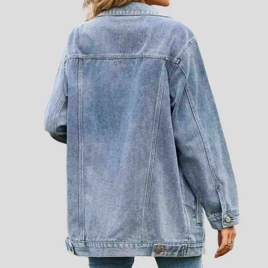 Vintage stonewashed denim jacket for women