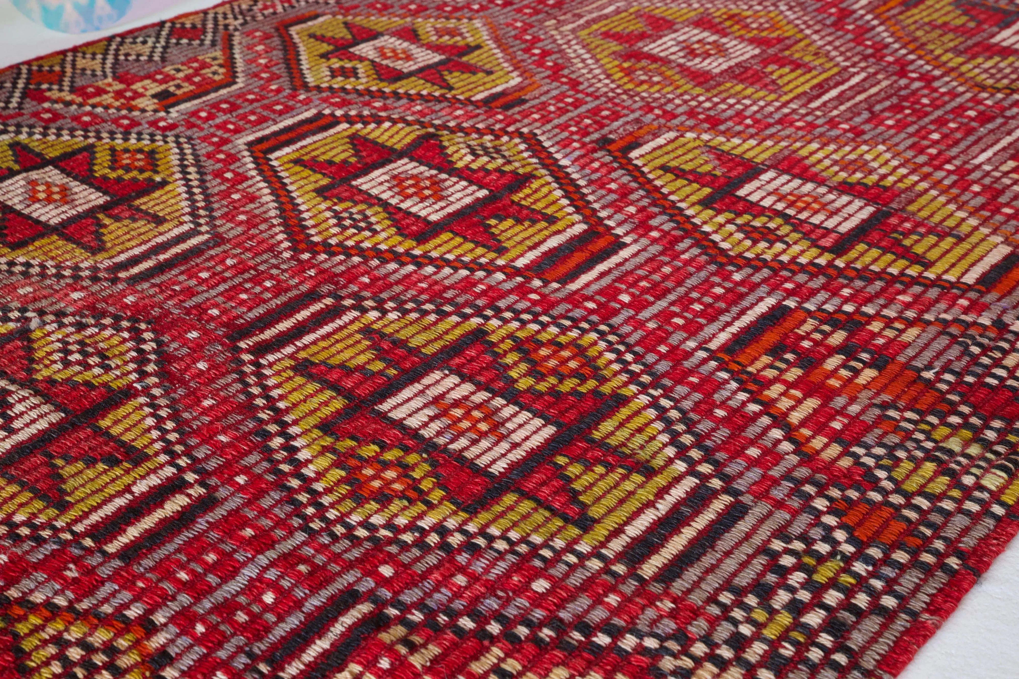 Vintage Turkish Cicim Kilim Rug 3'4"x5'5"