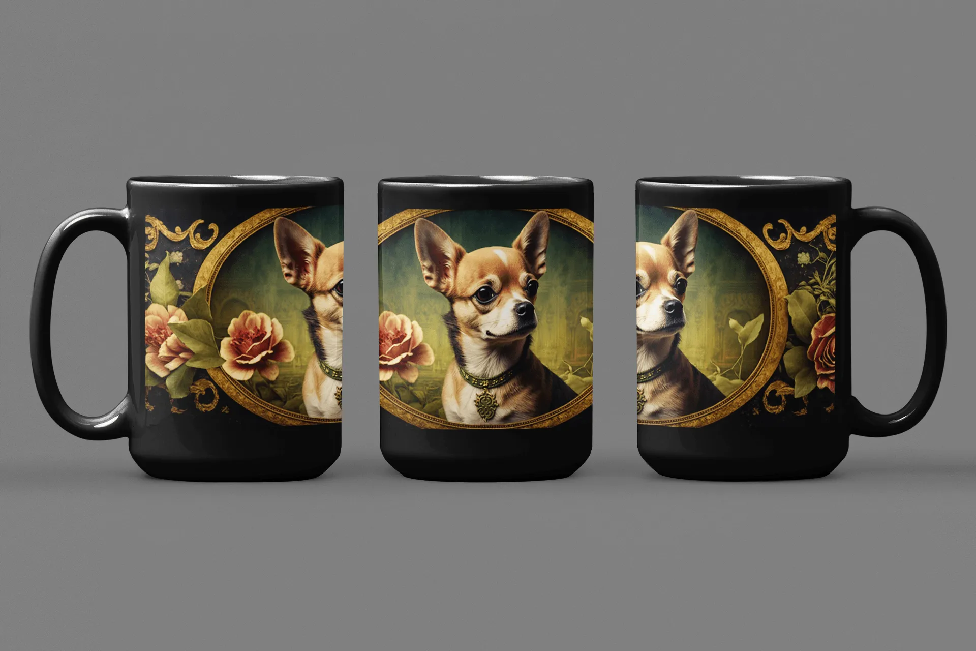 Vintage Victorian Chihuahua Portrait - 15 oz Coffee Mug