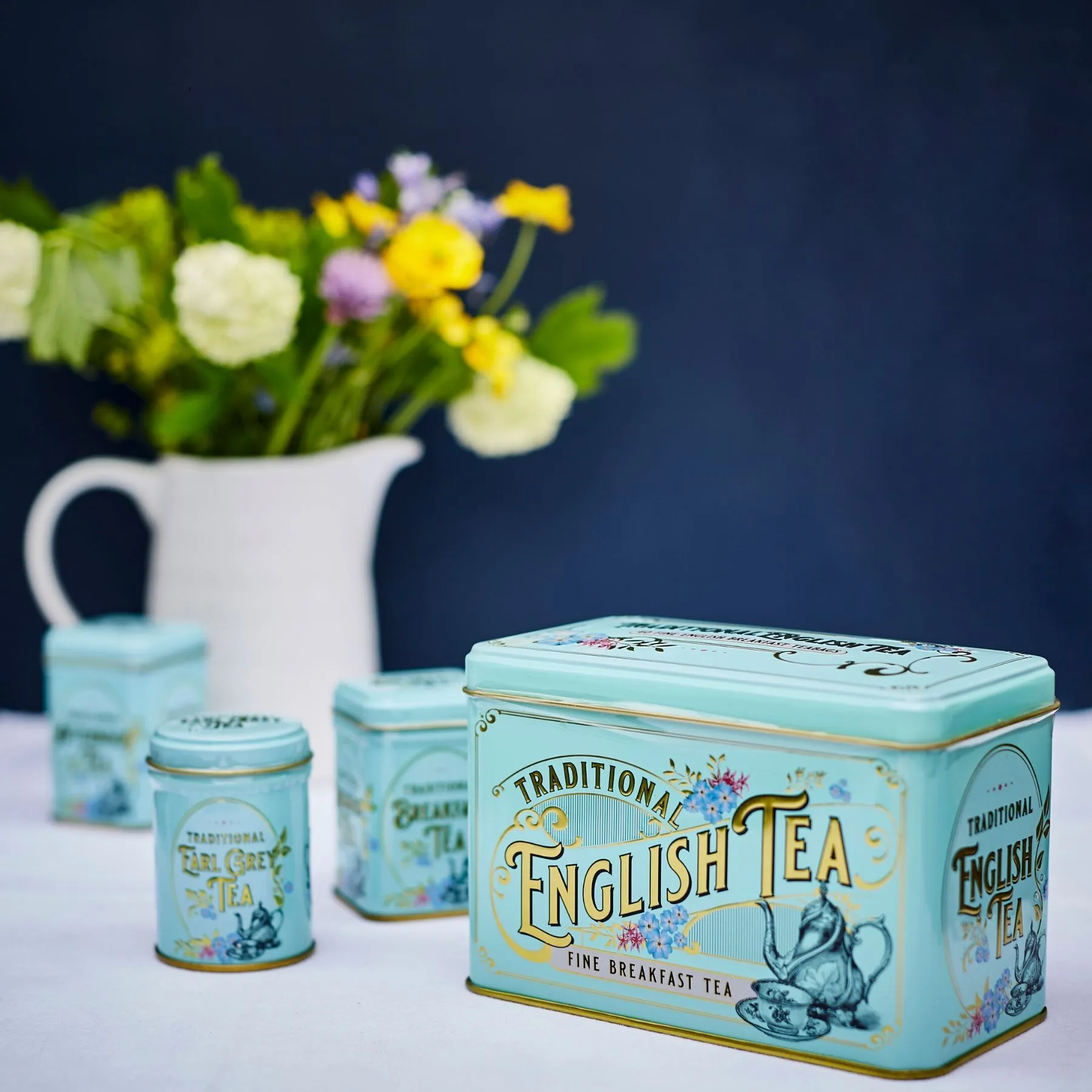 Vintage Victorian Mint Green Tea Tin Bundle