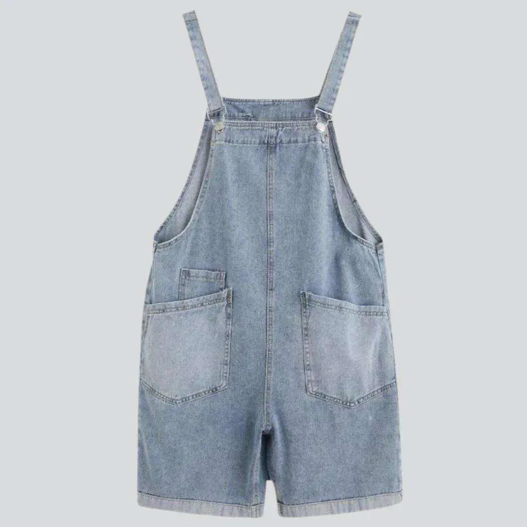 Vintage women's jean overall shorts