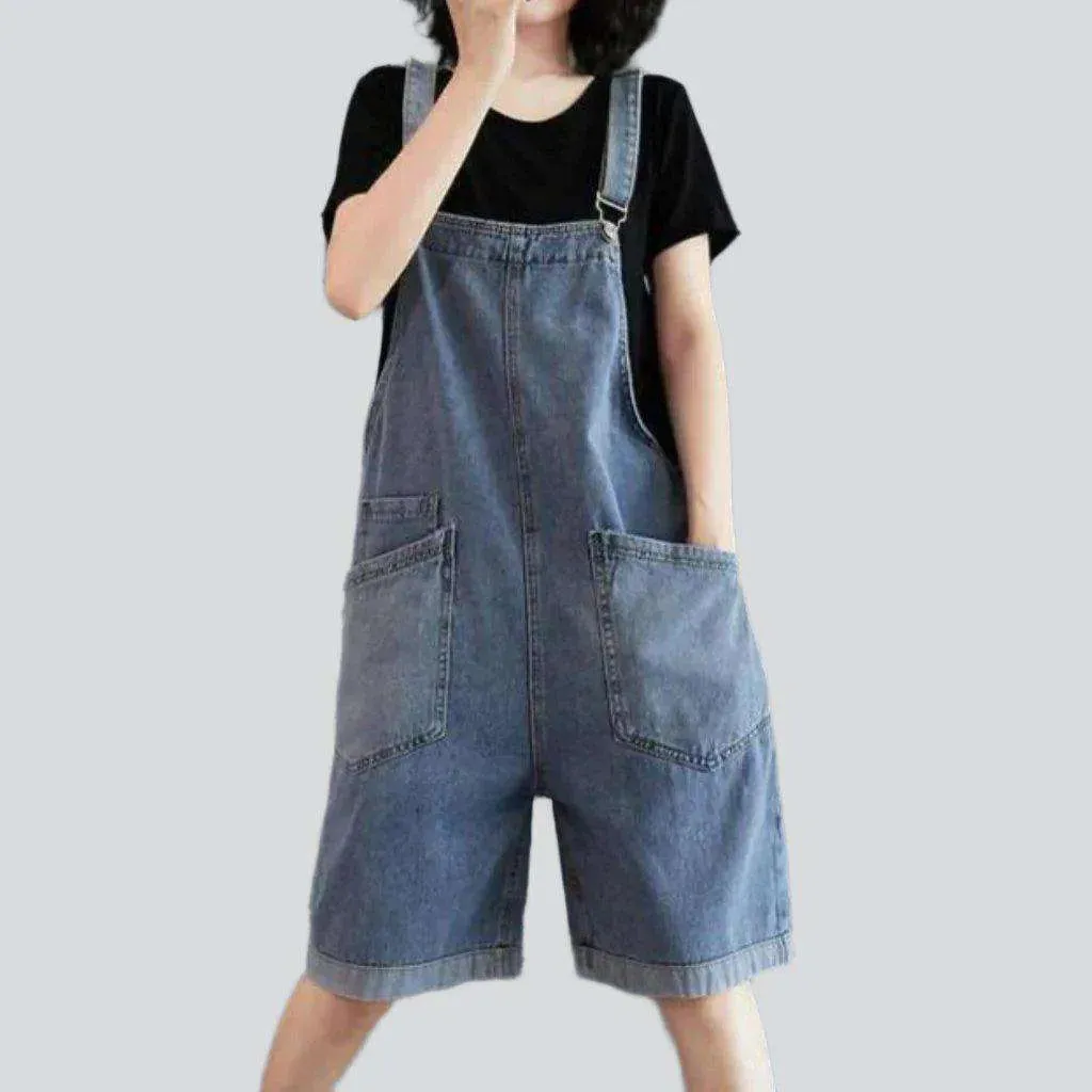 Vintage women's jean overall shorts