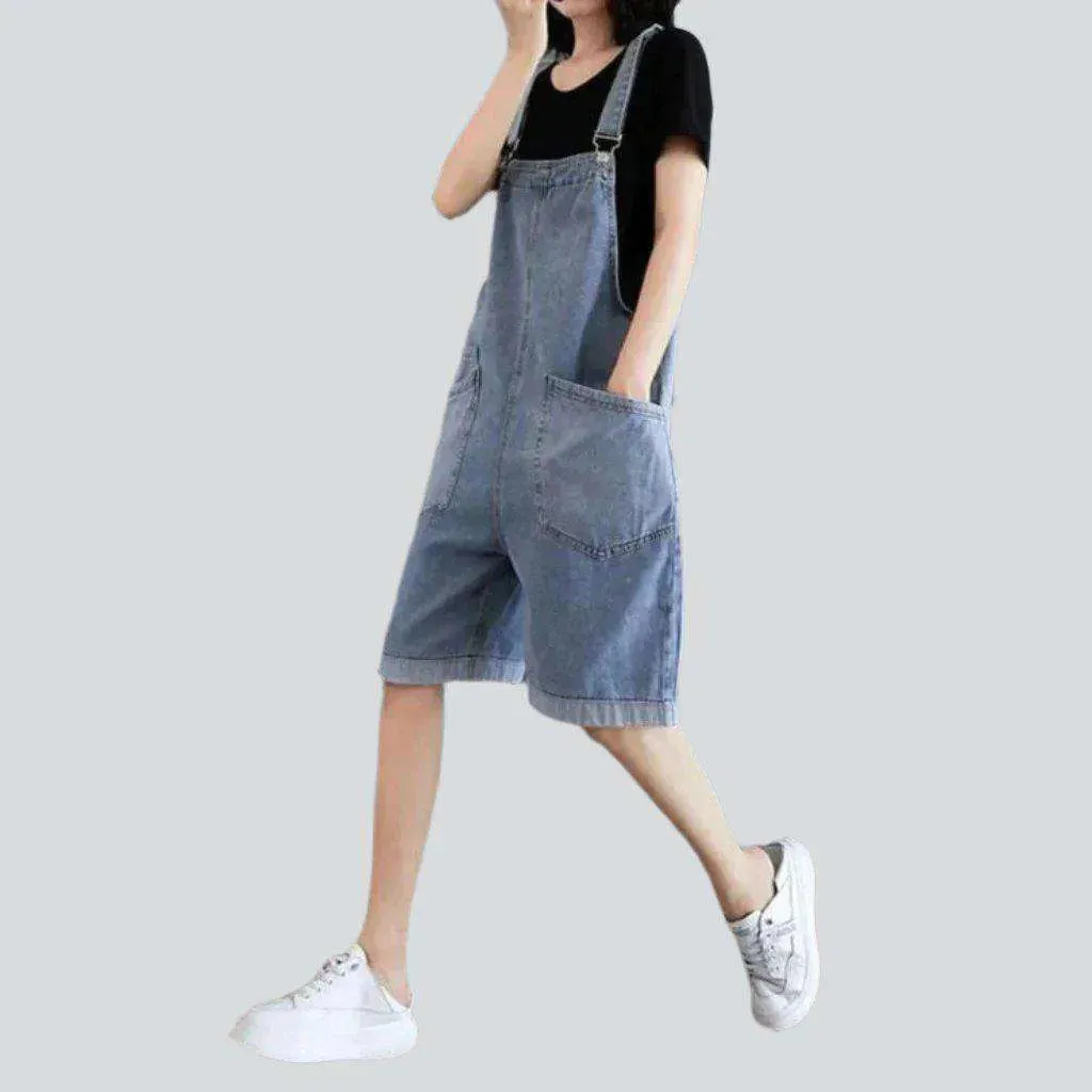 Vintage women's jean overall shorts