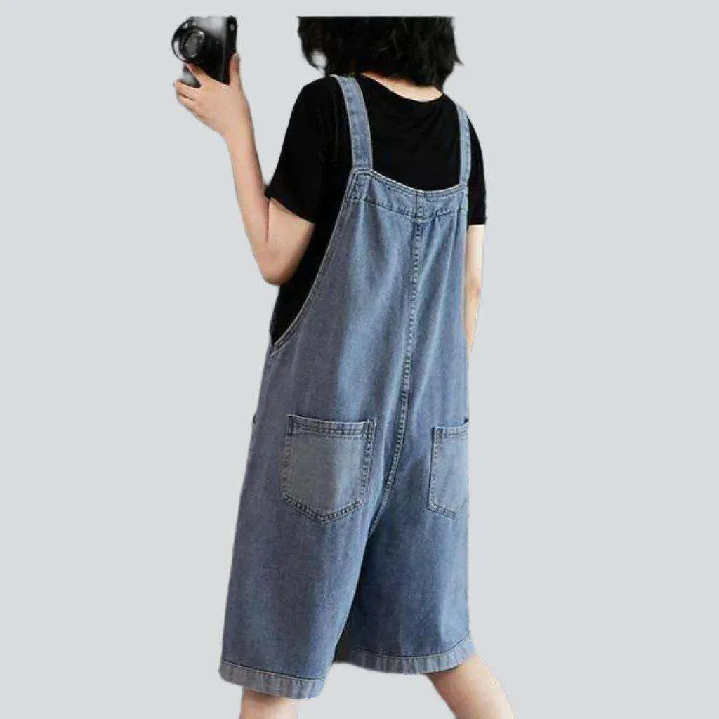 Vintage women's jean overall shorts