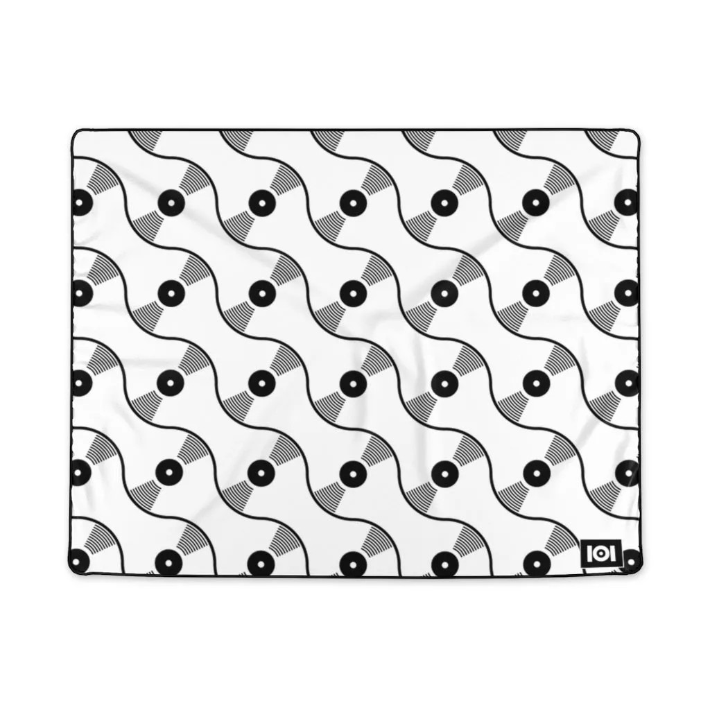 VINYL 01 PATTERN POLYESTER BLANKET - WHITE