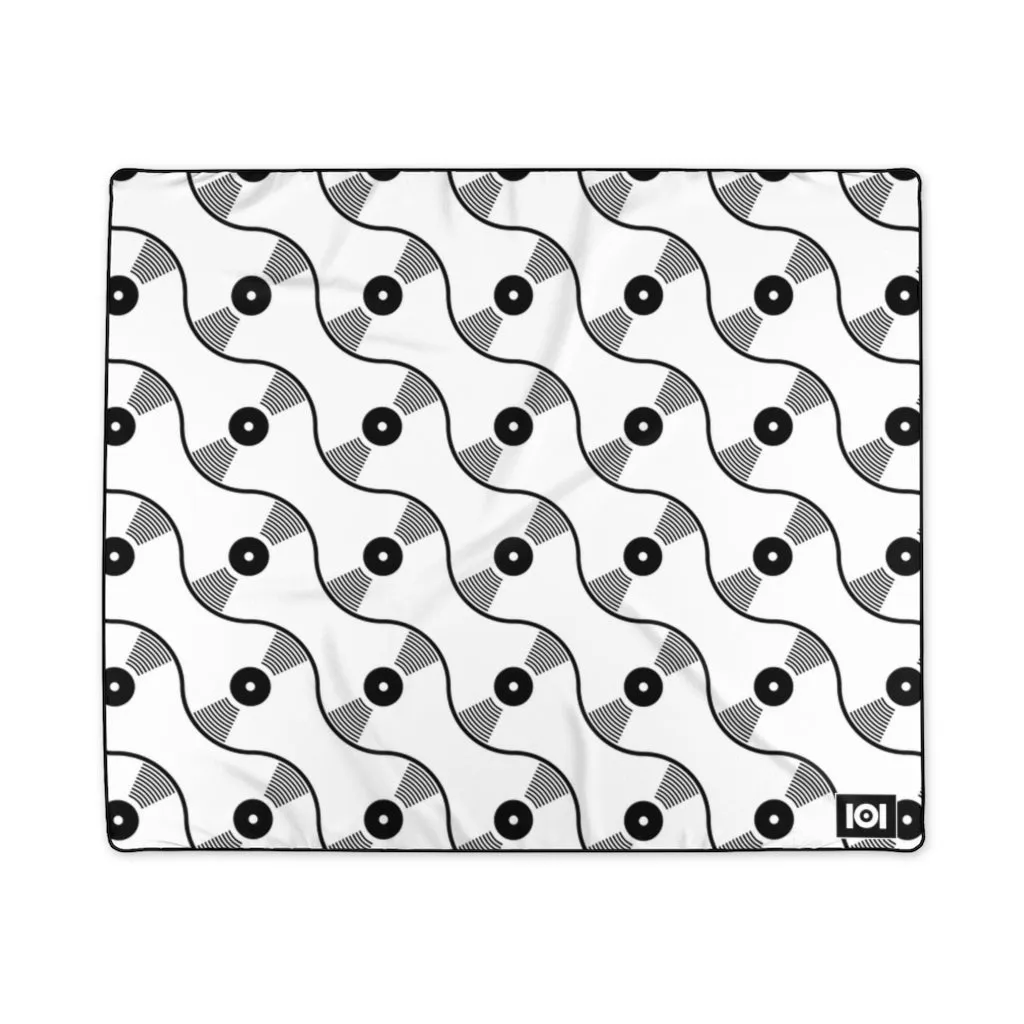 VINYL 01 PATTERN POLYESTER BLANKET - WHITE