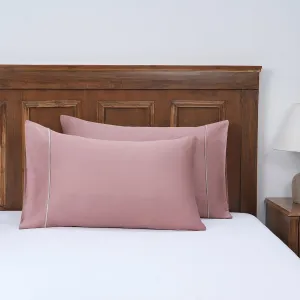 Viola 100%Cotton Solid Red Pillow Case Set