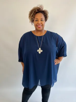 Violet Blouse in Navy