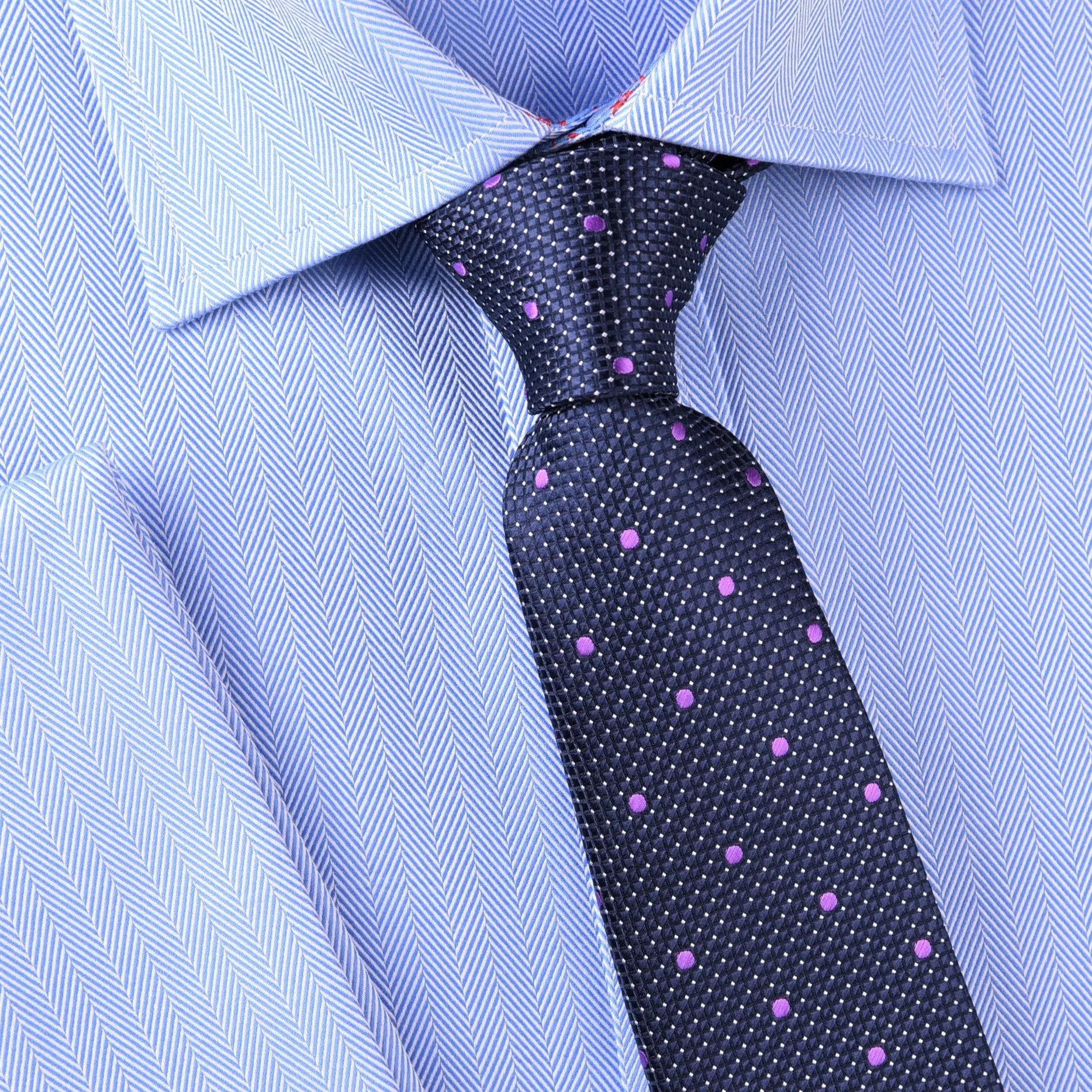 Violet Croc Skin Patterned Purple Polka Dots Modern Woven Tie 3"