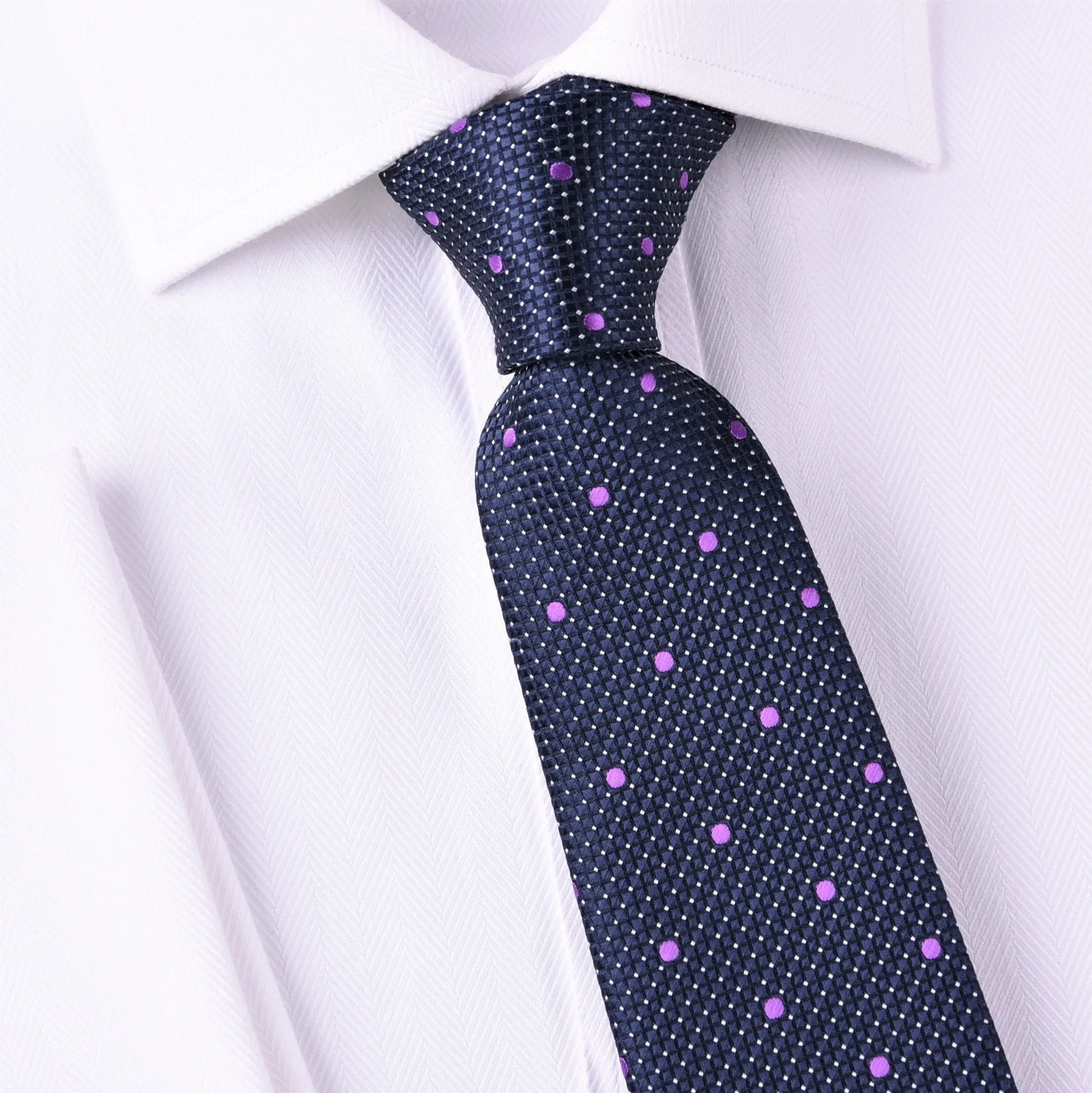 Violet Croc Skin Patterned Purple Polka Dots Modern Woven Tie 3"