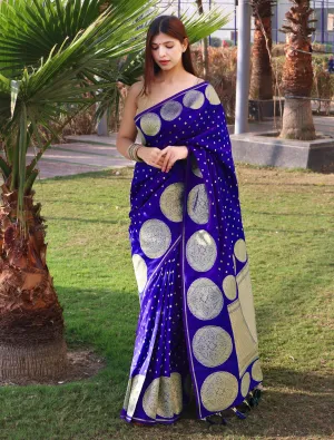 Violet Saree in Soft Silk For Women