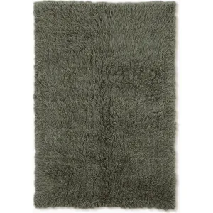 Viridian | Large New Zealand Wool Olive Green 9x12 Area Rug