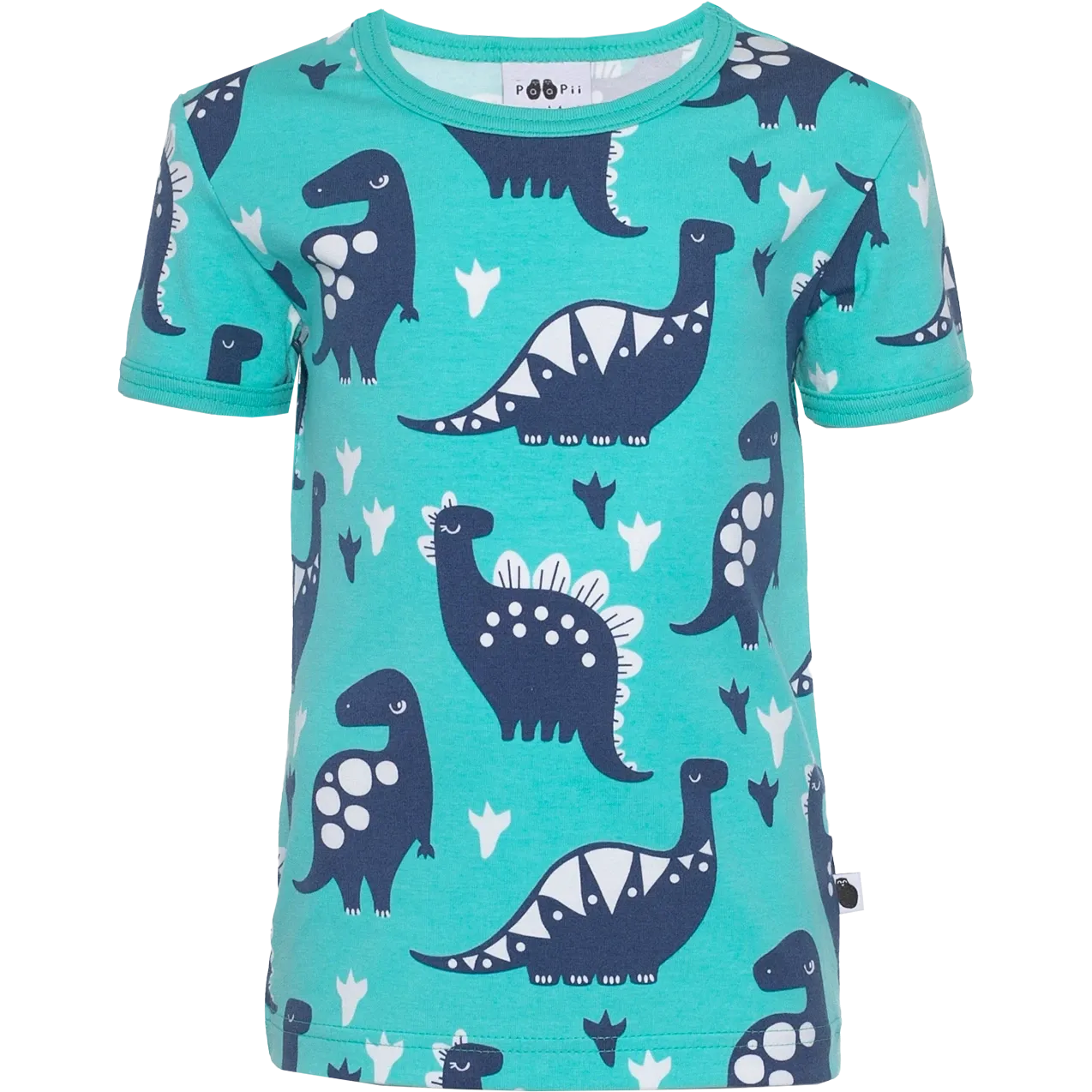 VISA Short Sleeve Shirt - Dinosaur in Turquoise and Blueberry