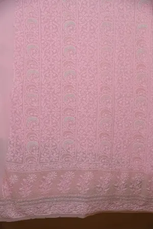 Viscose Chikankari Length with Dupatta - Bubblegum Pink