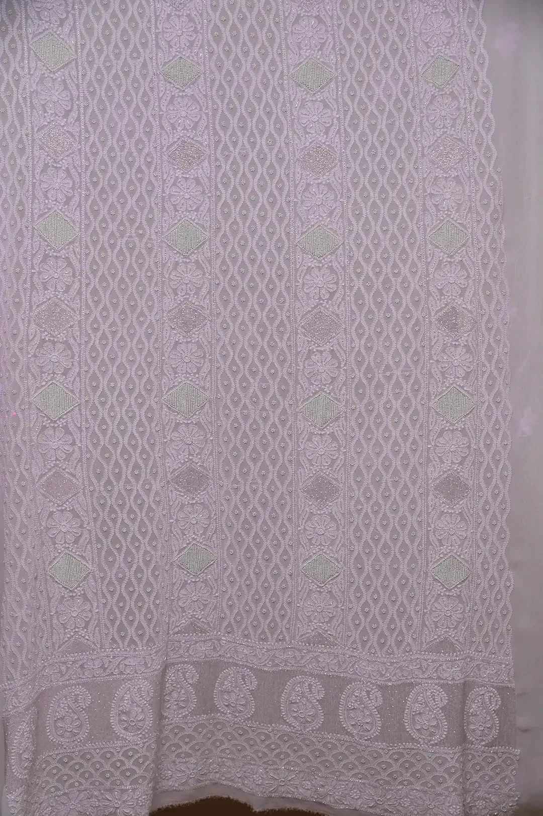 Viscose Chikankari Length with Dupatta - Lilac